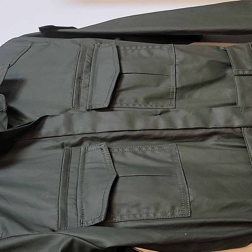 NWOT | ZARA | Olive Green Coated Cargo Dress - Picture 4 of 10